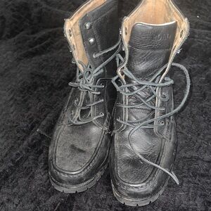 Polo by Ralph Lauren Black Leather Men's Lace-Up Boots